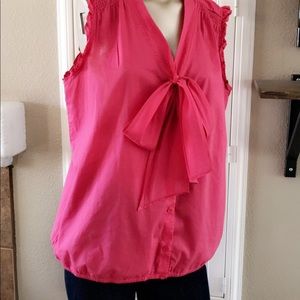 LOFT Hot Pink Sleevekess Blouse